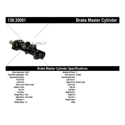 Centric Parts Brake Master Cylinder Premium for 1965-1964 Mercedes-Benz 190 130.35001