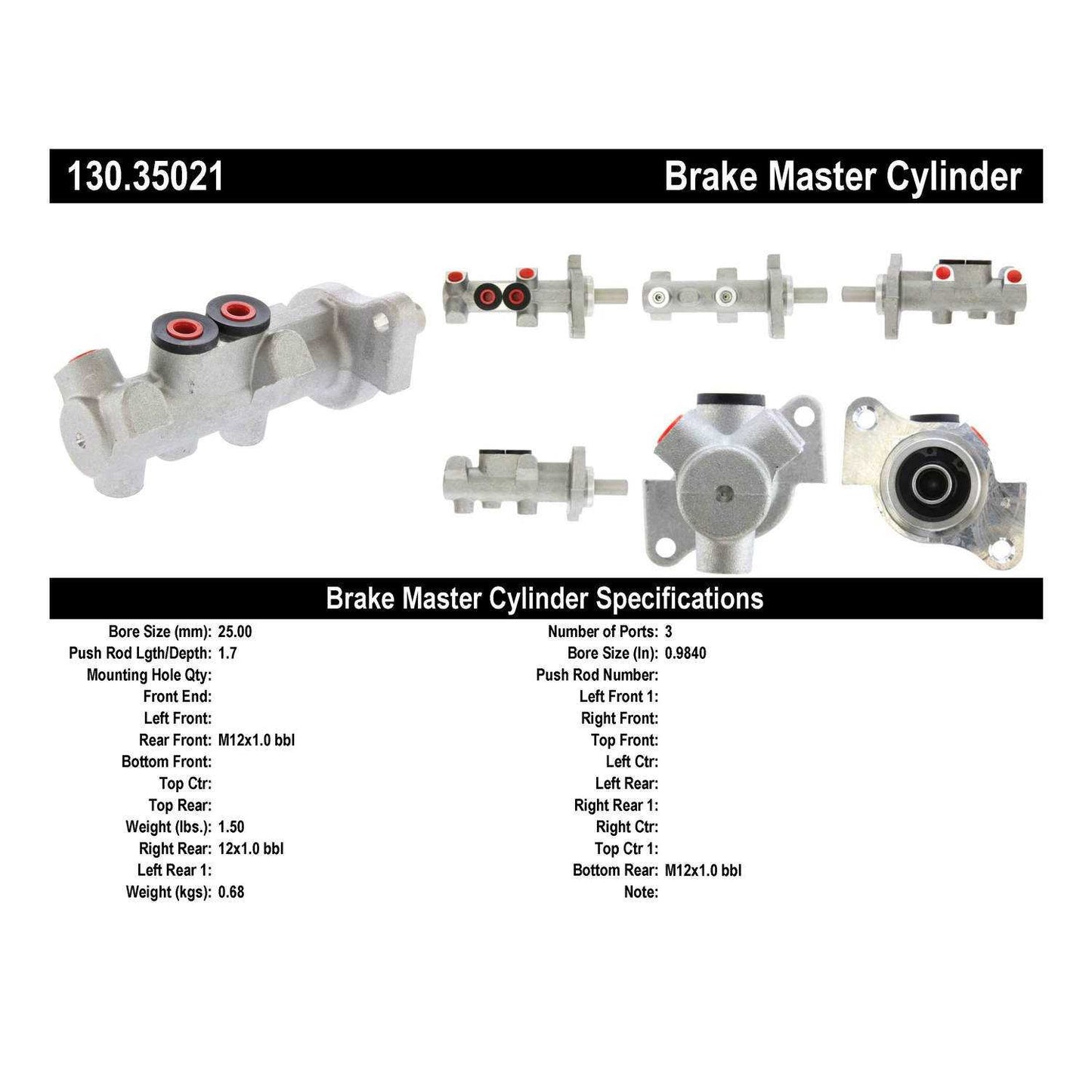 Centric Parts Brake Master Cylinder Premium for 1998 Mercedes-Benz ML320 130.35021