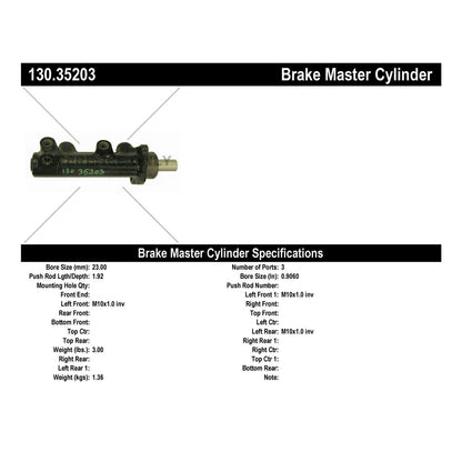 Stoptech Centric Premium Brake Master Cylinder 130.35203