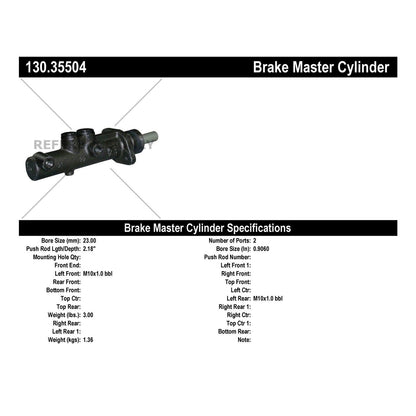 Centric Parts Premium Brake Master Cylinder 130.35504