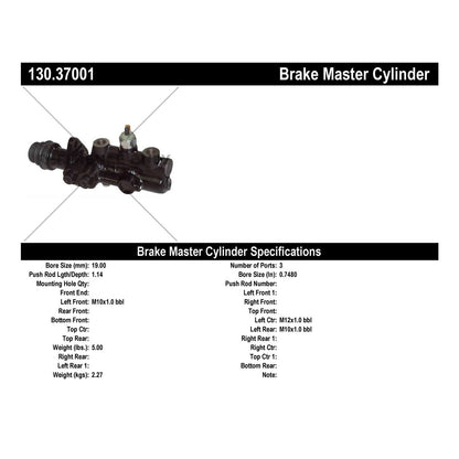 Centric Parts Brake Master Cylinder Premium for Porsche 911 1968‑1977, 912 1968‑1976, 914 1970‑1972 130.37001