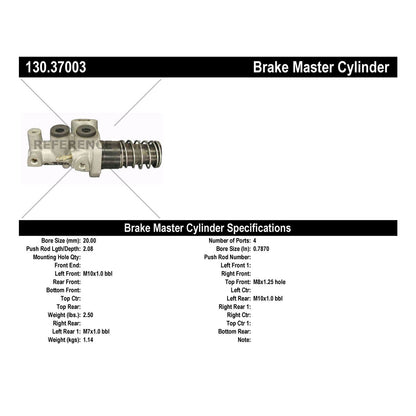 Stoptech Centric 90-94 Porsche 911 Series Premium Brake Master Cylinder 130.37003