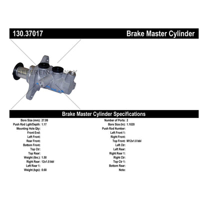 Centric Parts Premium Brake Master Cylinder 130.37017