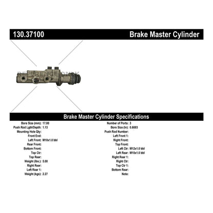 Centric Parts Brake Master Cylinder 130.37100