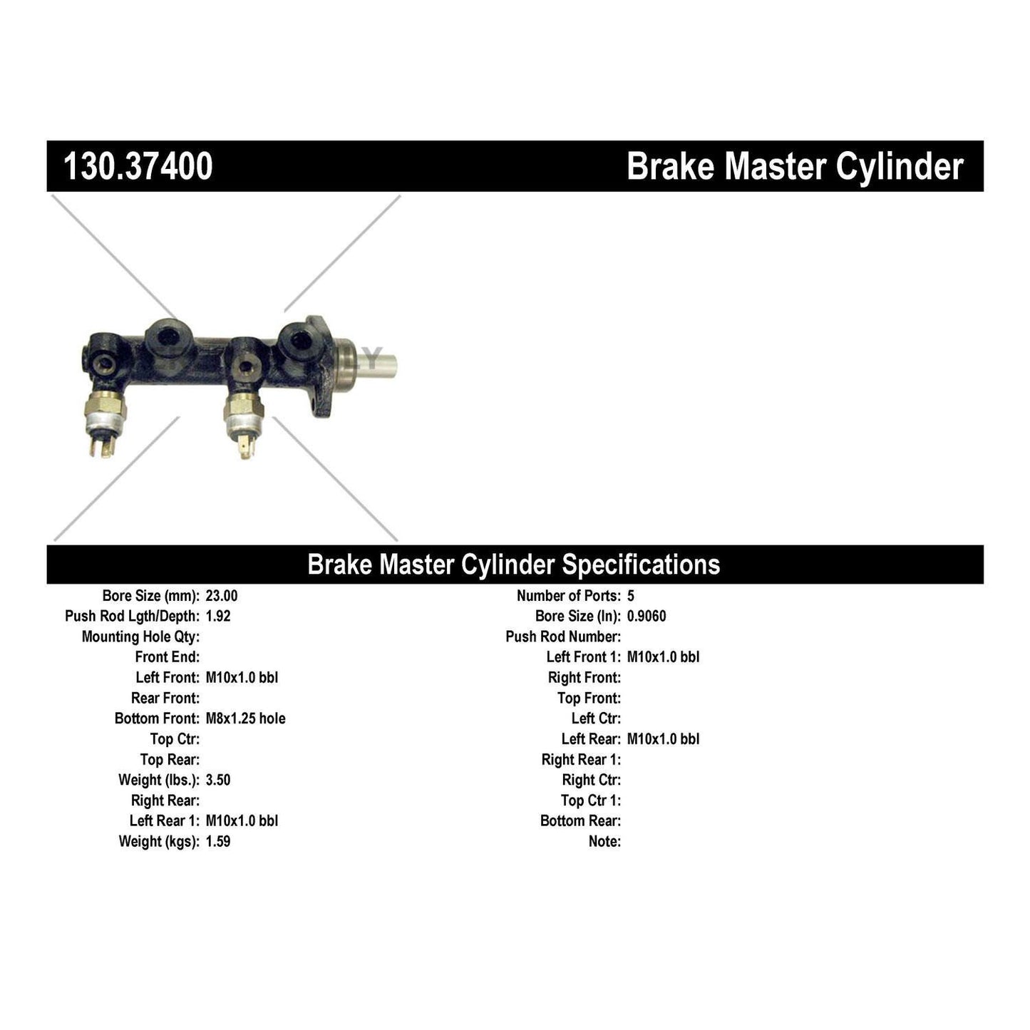 Centric Parts Brake Master Cylinder Premium for Porsche 911 1989-1978 930 1979-1978 130.37400