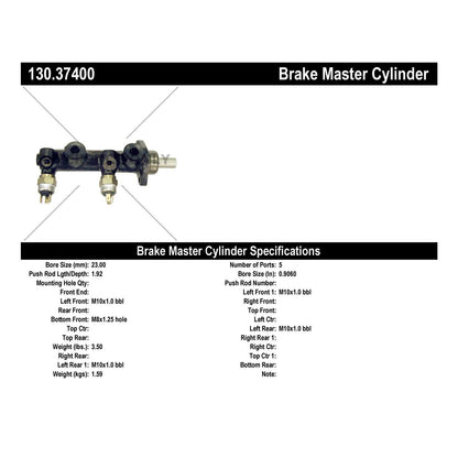 Centric Parts Brake Master Cylinder Premium for Porsche 911 1989-1978 930 1979-1978 130.37400