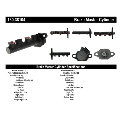 Centric Parts Brake Master Cylinder Premium for 1987-1989 Saab 900 130.38104