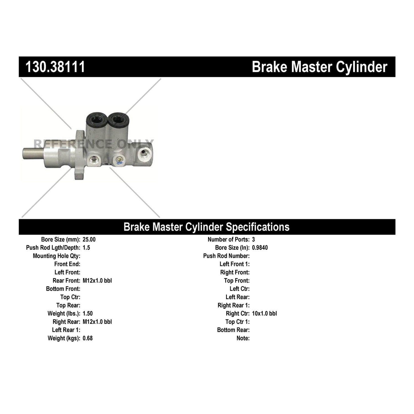 Centric Parts Brake Master Cylinder Premium for 2002-2004 Saab 9-5 130.38111