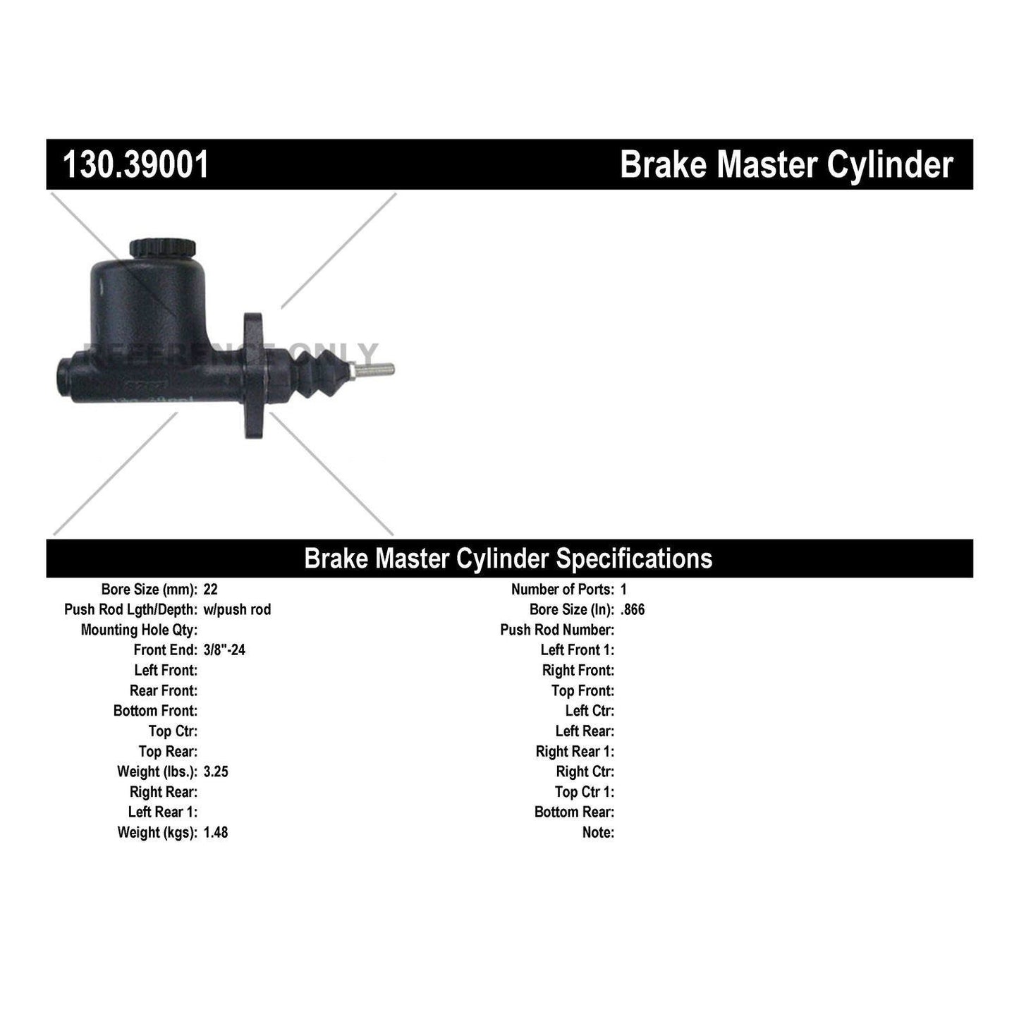 Centric Parts Brake Master Cylinder Premium for 1961-1968 Volvo 122/1800 130.39001