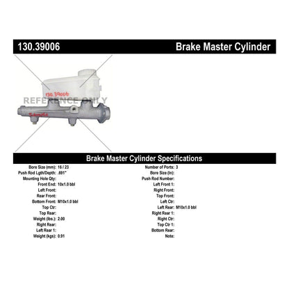 StopTech Premium Brake Master Cylinder 130.39006