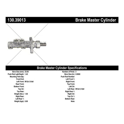 Centric Parts Brake Master Cylinder Premium for Volvo C70 2004-1999 S70 2000-1999 V70 2000-1999 130.39013