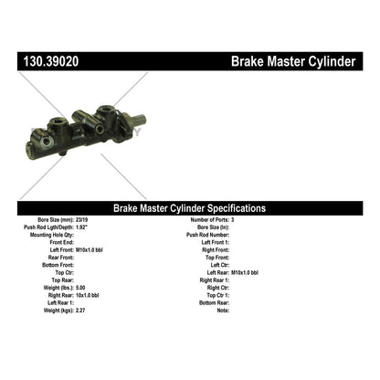 Centric Parts Premium Brake Master Cylinder 130.39020