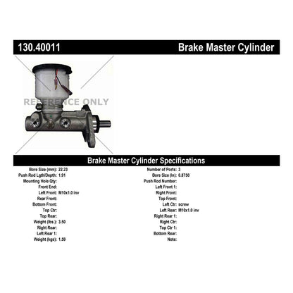 Centric Parts Brake Master Cylinder Premium for 1988-1990 Honda Prelude 130.40011