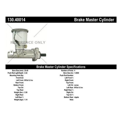 Centric Parts Brake Master Cylinder Premium for 1990-1993 Acura Integra 130.40014