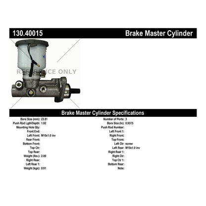 Centric Parts Brake Master Cylinder Premium for 1990-1997 Acura Integra 130.40015