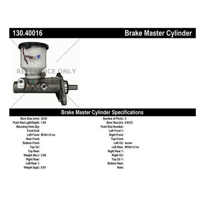 Centric Parts Brake Master Cylinder Premium for 1990-1991 Honda Civic 130.40016