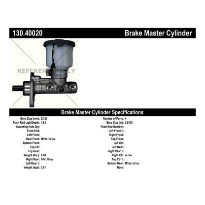 Centric Parts Premium Brake Master Cylinder 130.40020