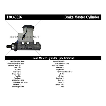 Centric Parts Brake Master Cylinder Premium for 1996-1998 Honda Civic 130.40026