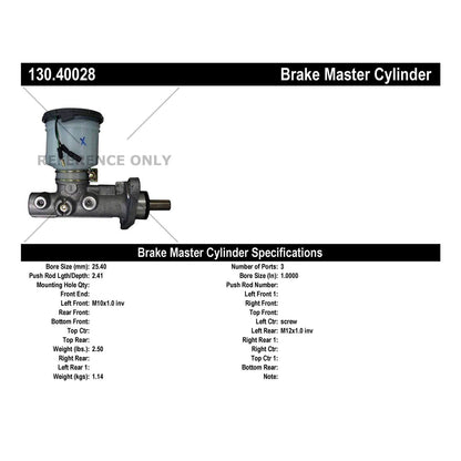 Centric Parts Brake Master Cylinder Premium for 2005-1991 Acura NSX 130.40028