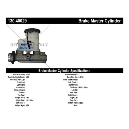 Stoptech Centric 96-00 Honda Civic EX / 99-00 Civic Si Premium Brake Master Cylinder 130.40029
