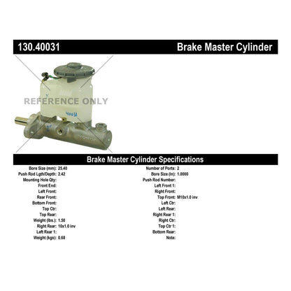 Centric Parts Brake Master Cylinder Premium for 1997-2001 Acura Integra Honda Prelude 130.40031