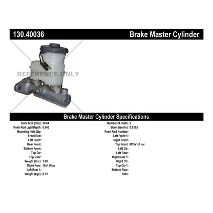 Centric Parts Brake Master Cylinder 130.40036