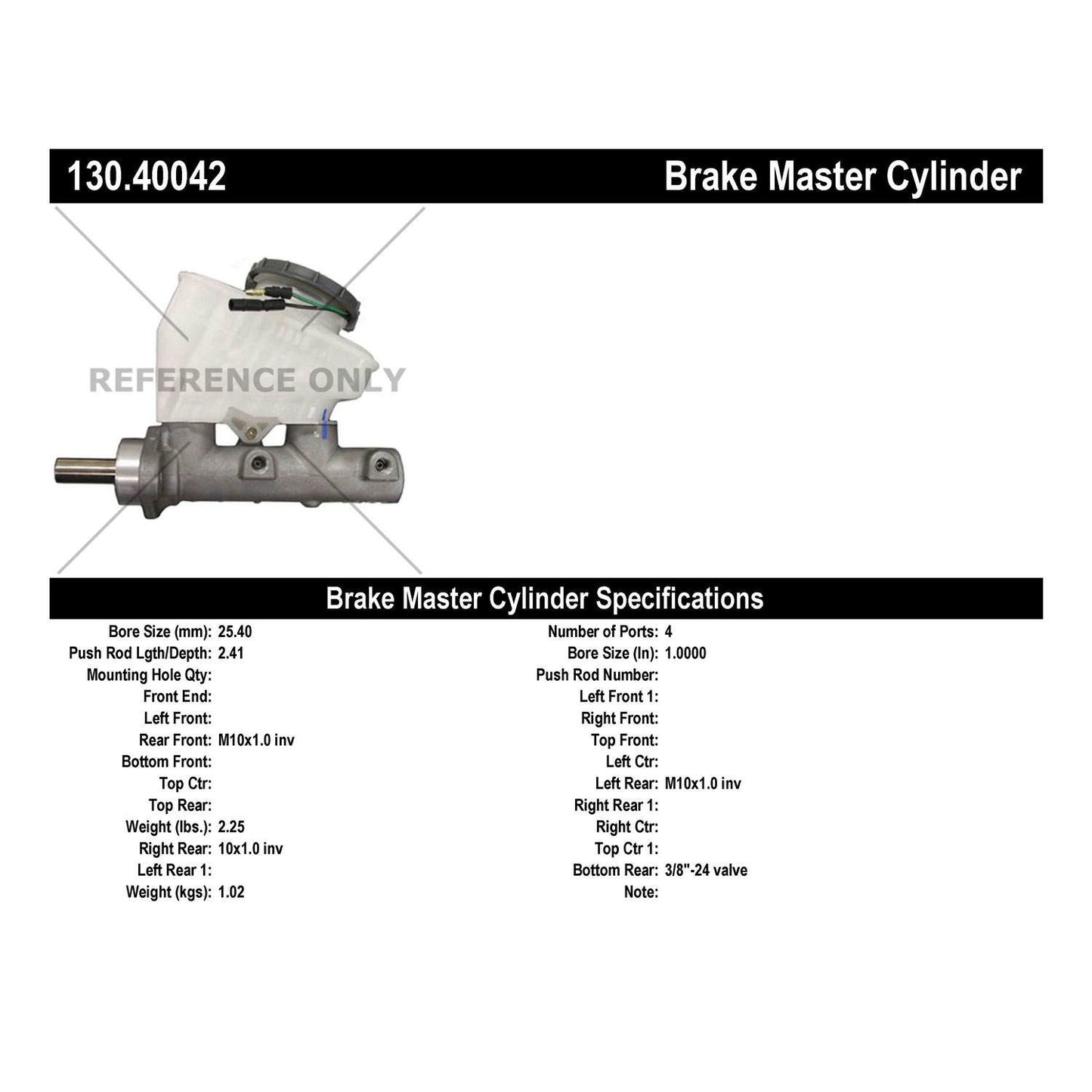 Stoptech Centric Premium Brake Master Cylinder 130.40042
