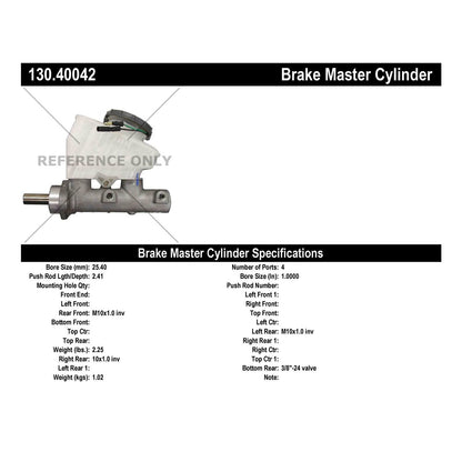 Stoptech Centric Premium Brake Master Cylinder 130.40042