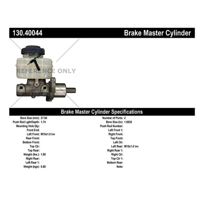 Centric Parts Brake Master Cylinder Aluminum Casting Body for OEM Fitment 130.40044