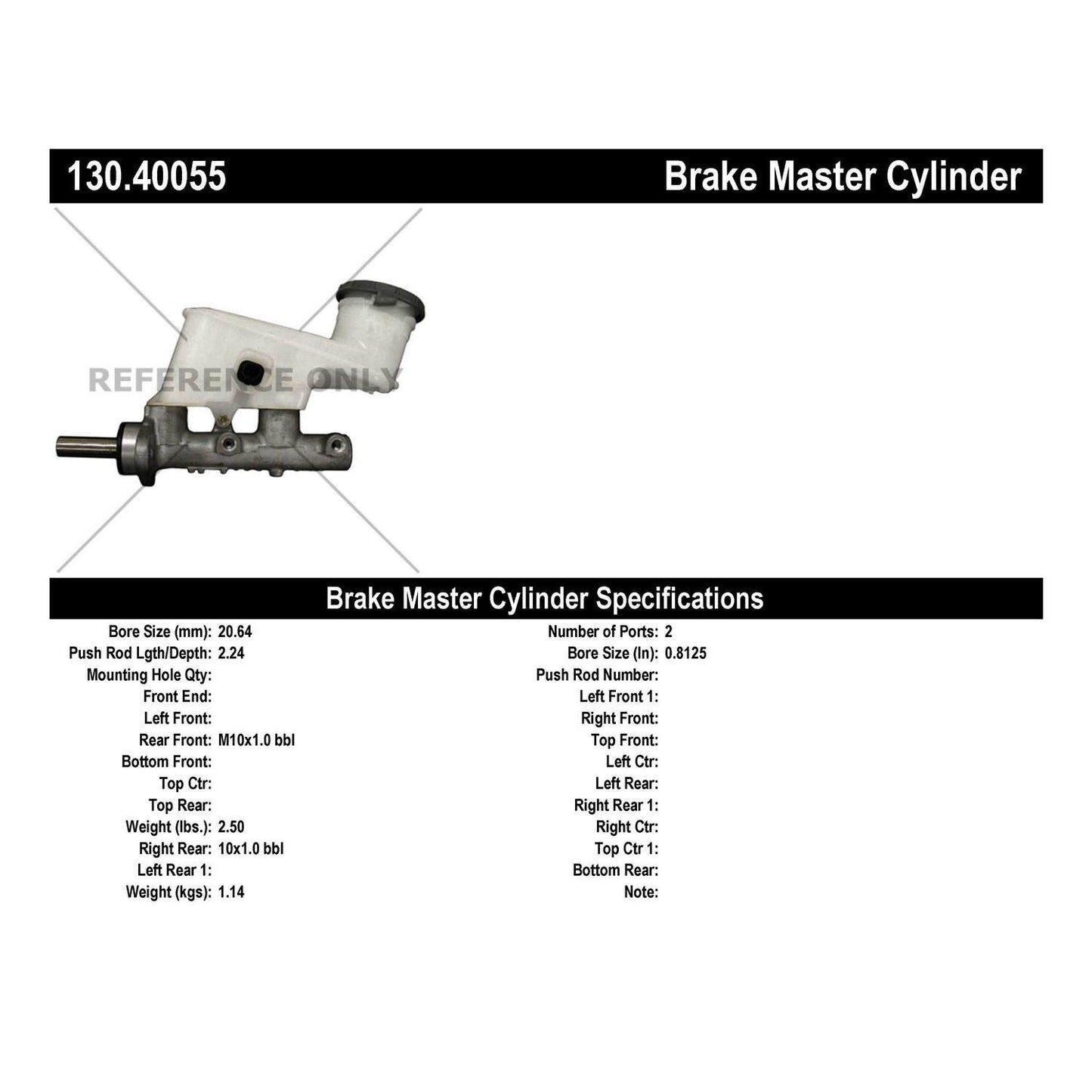 Centric Parts Premium Brake Master Cylinder 130.40055