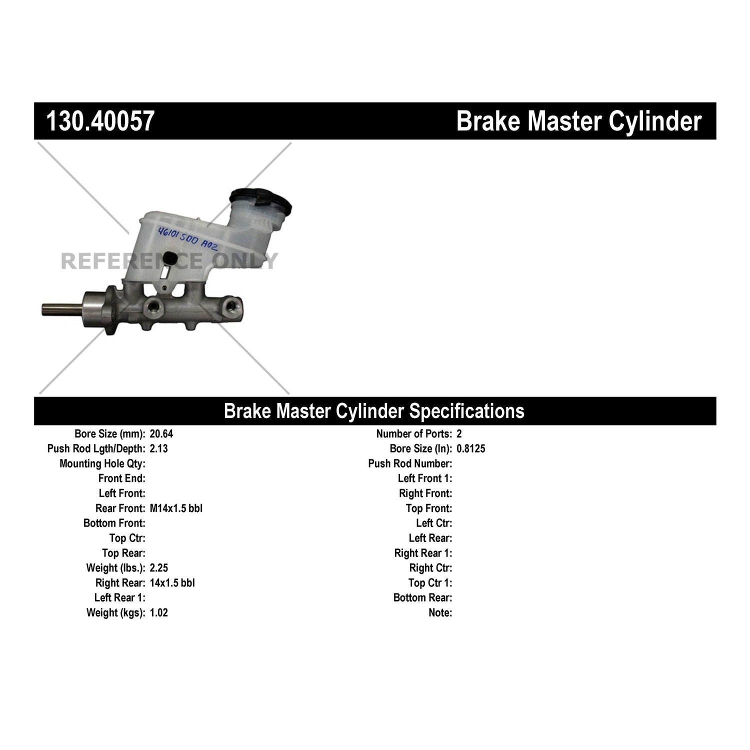 Centric Parts Premium Brake Master Cylinder 130.40057