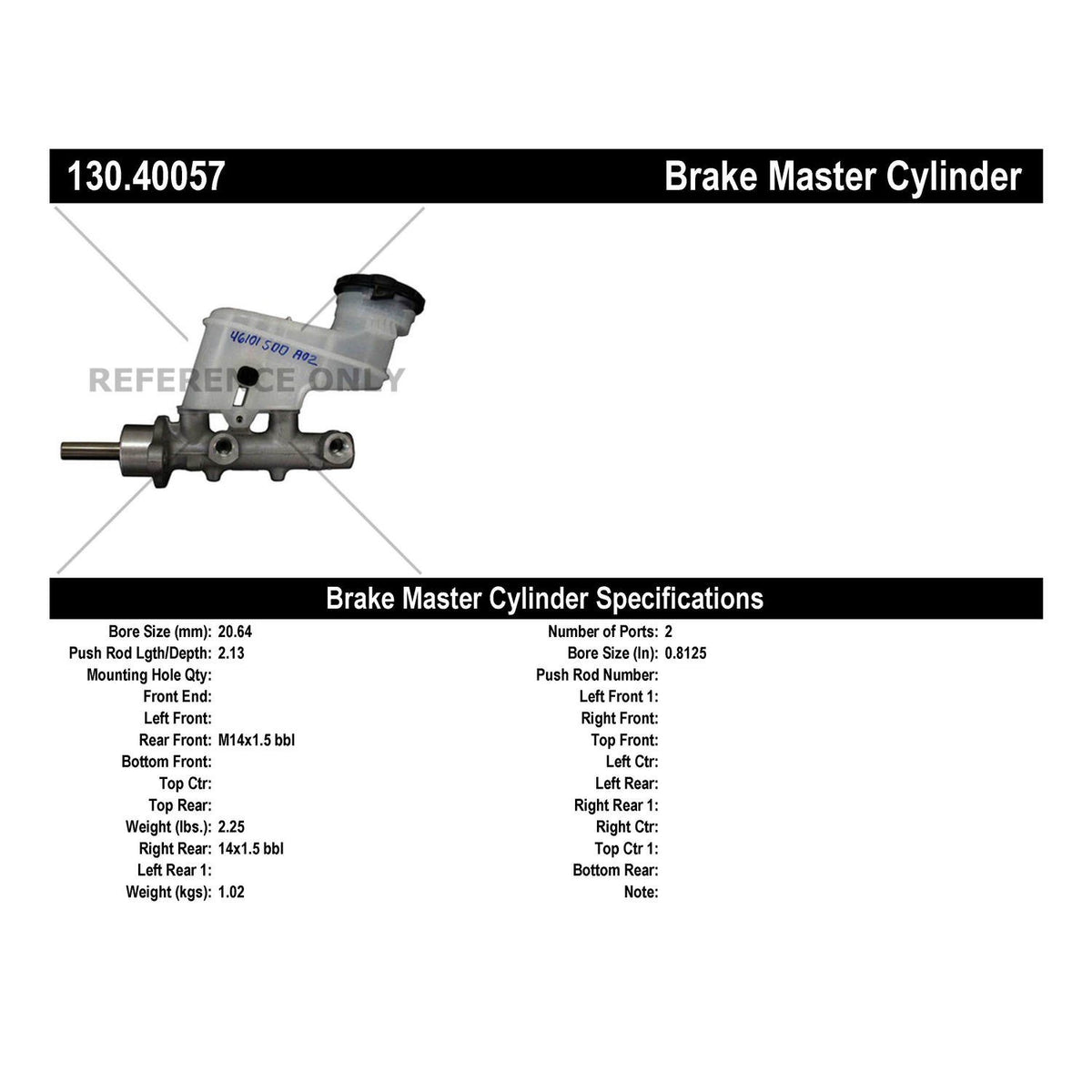 Centric Parts Brake Master Cylinder 130.40057