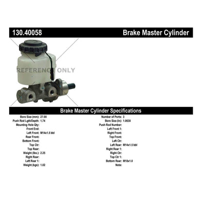 Centric Parts Premium Brake Master Cylinder 130.40058