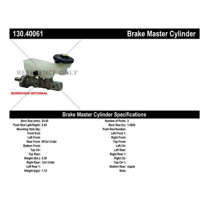 Centric Parts Premium Brake Master Cylinder 130.40061