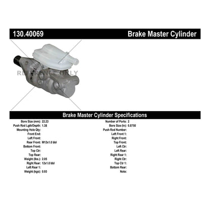 Centric Parts Premium Brake Master Cylinder 130.40069