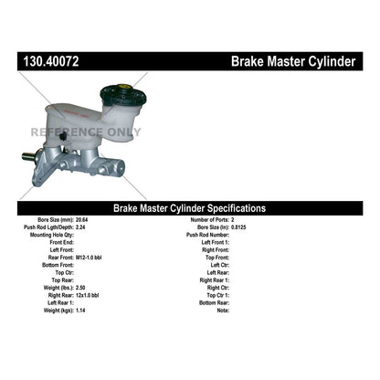 Centric Parts Premium Brake Master Cylinder 130.40072