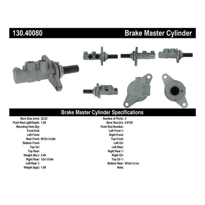 Centric Parts Premium Brake Master Cylinder 130.40080