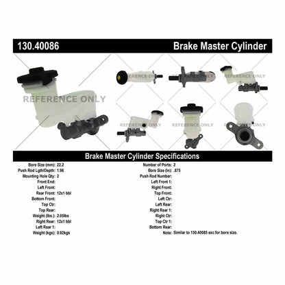 Centric Parts Brake Master Cylinder 130.40086