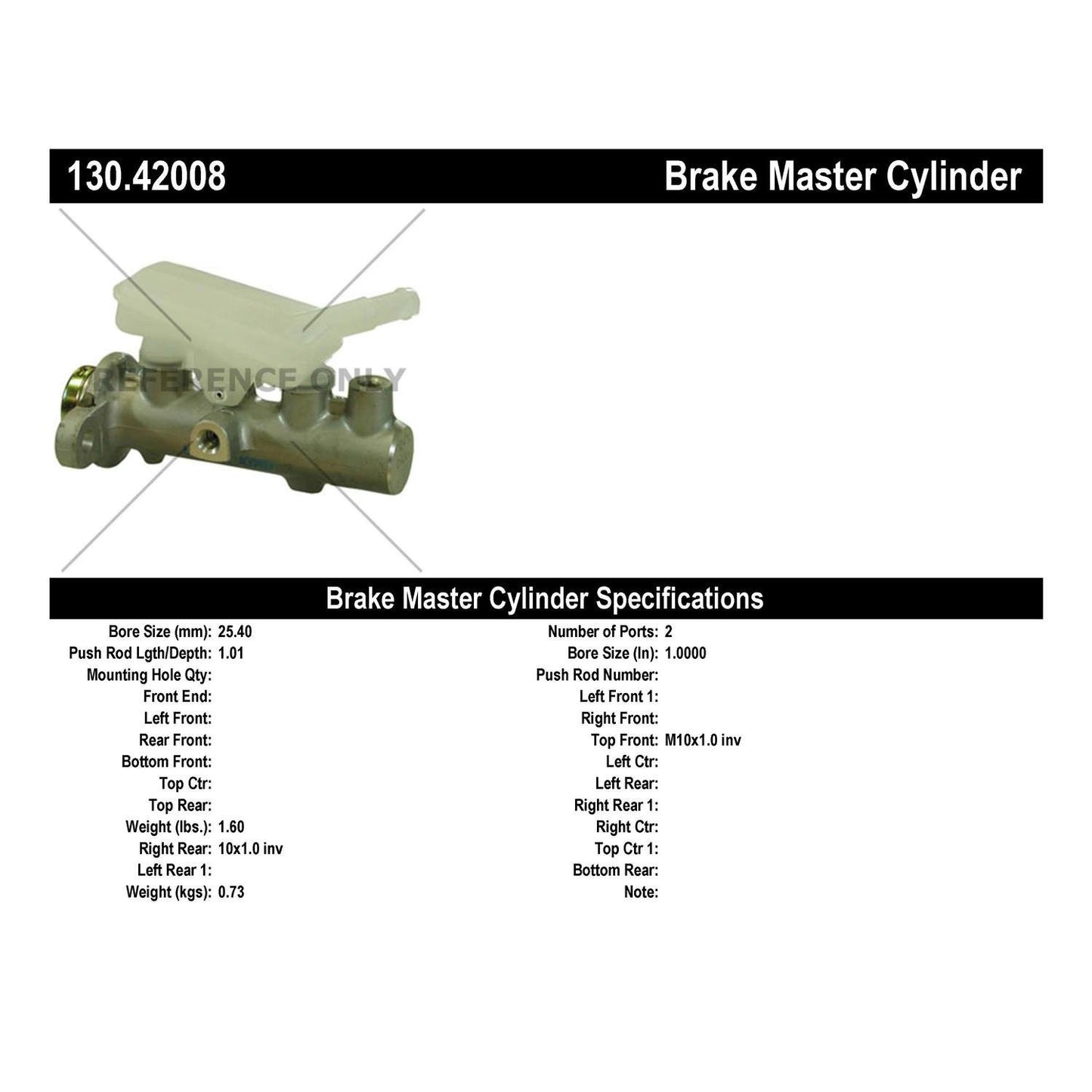 Centric Parts Brake Master Cylinder 130.42008