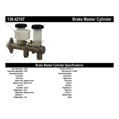 Stoptech Centric Premium Brake Master Cylinder 130.42107