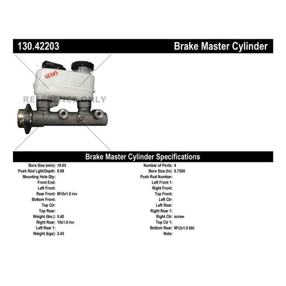 Centric Parts Brake Master Cylinder 130.42203