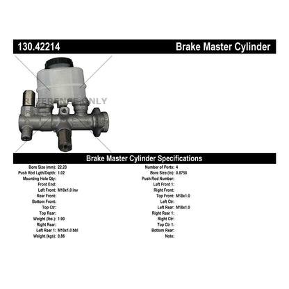 Stoptech Centric Premium Brake Master Cylinder 130.42214
