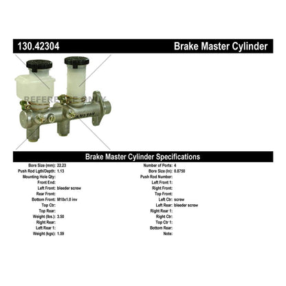 Centric Parts Premium Brake Master Cylinder 130.42304