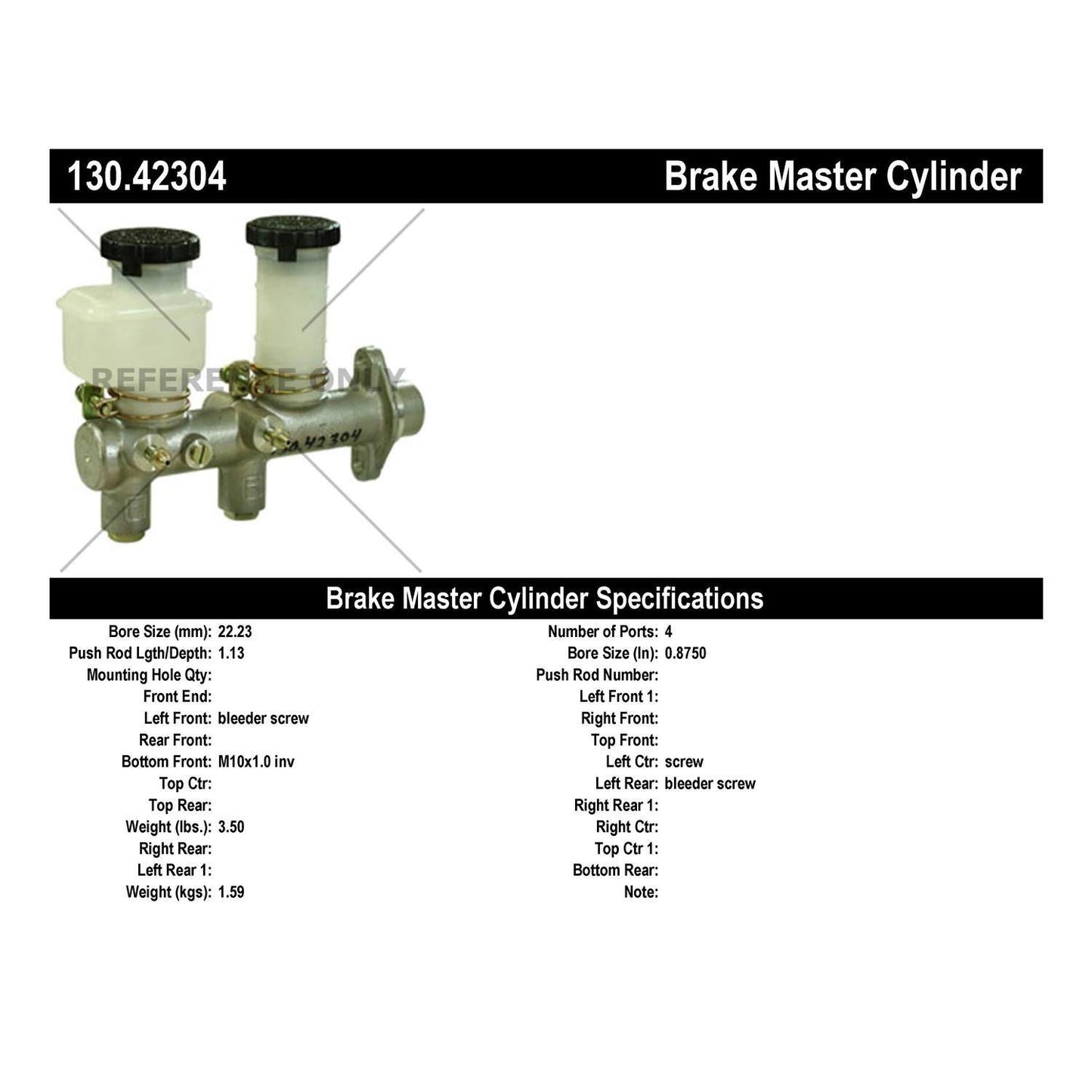 Centric Parts Brake Master Cylinder 130.42304