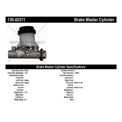 Centric Parts Premium Brake Master Cylinder for 1985-1986 Nissan D21 Pickup 130.42311