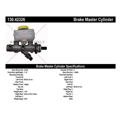 Centric Parts Premium Brake Master Cylinder 130.42326