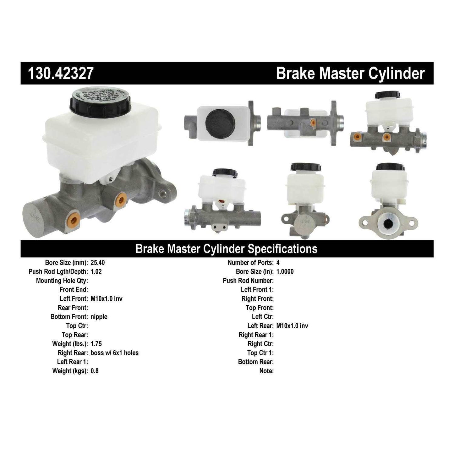 Centric Parts Brake Master Cylinder Premium for 2003-2004 Nissan Frontier Xterra 130.42327