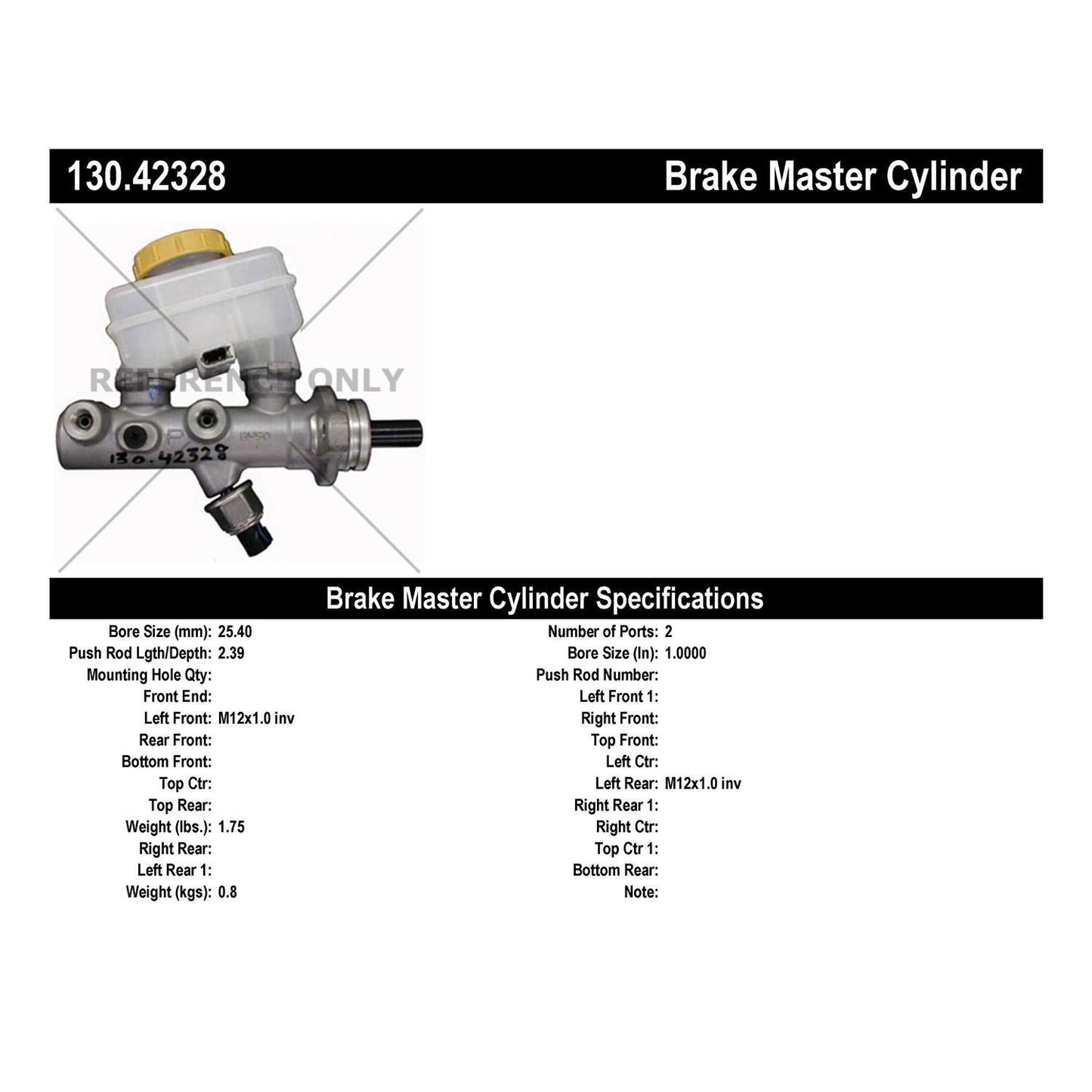 Centric Parts Brake Master Cylinder Premium for 2002-2004 Nissan Pathfinder 130.42328