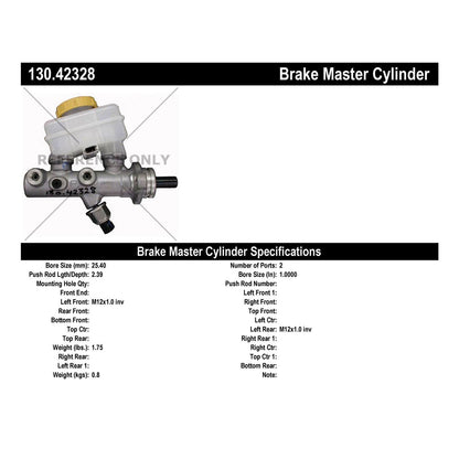 Centric Parts Brake Master Cylinder Premium for 2002-2004 Nissan Pathfinder 130.42328