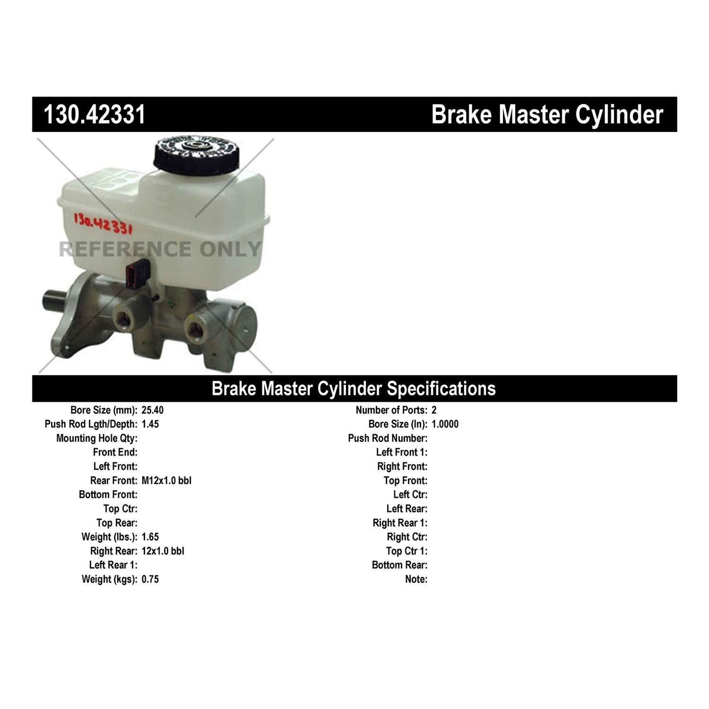 Centric Parts Brake Master Cylinder Premium with Original Aluminum Casting for 2005-2010 Nissan Frontier, 2004-2008 Pathfinder, 2005-2007 Xterra, 2009-2010 Suzuki Equator 130.42331